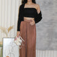 Talia Shimmer Wide Comfy Pants (Cream)