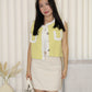 Quinn Tweed Vest Top (Yellow)
