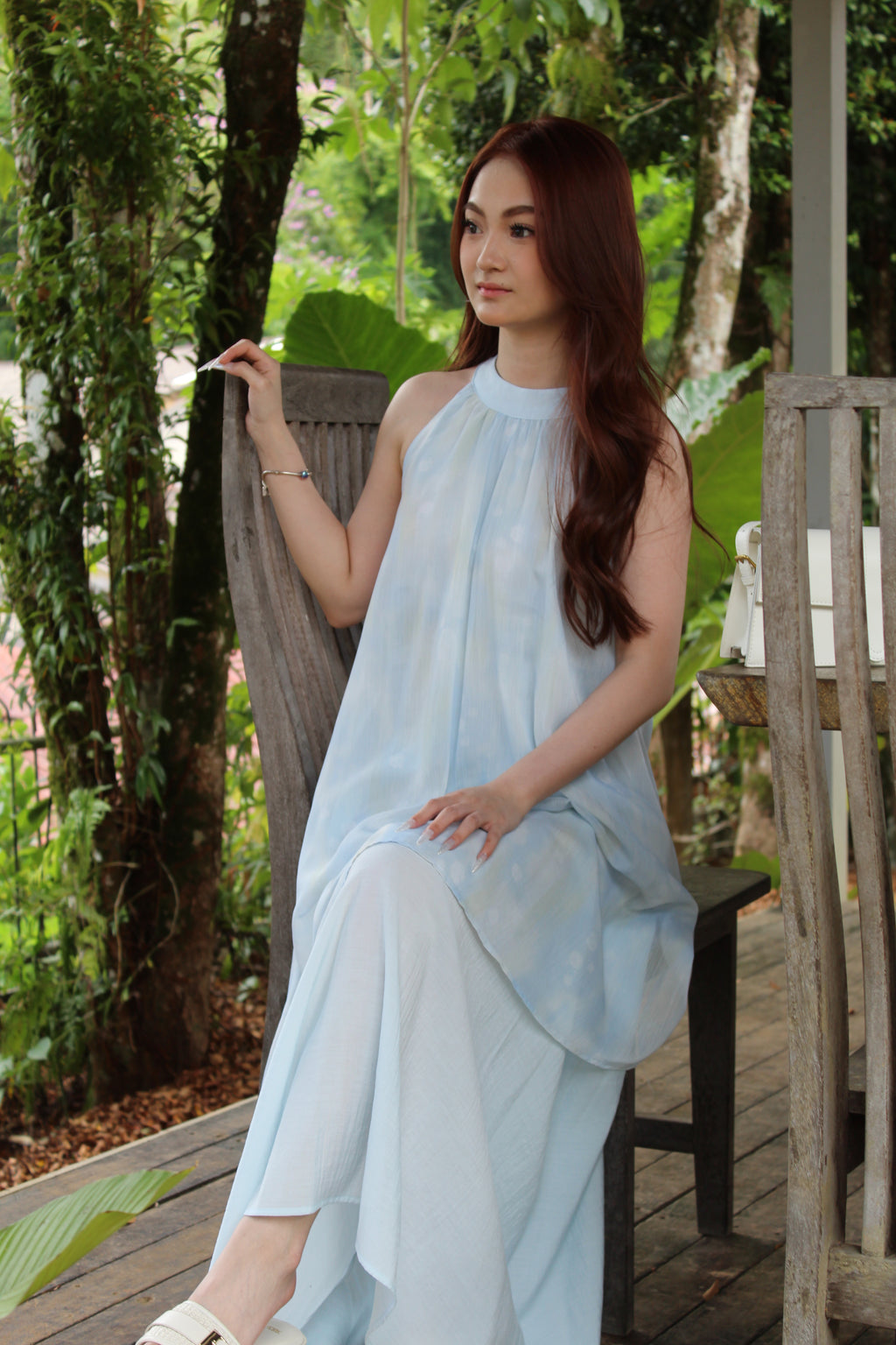 Arielle Halter Ombre Maxi Dress (Blue)