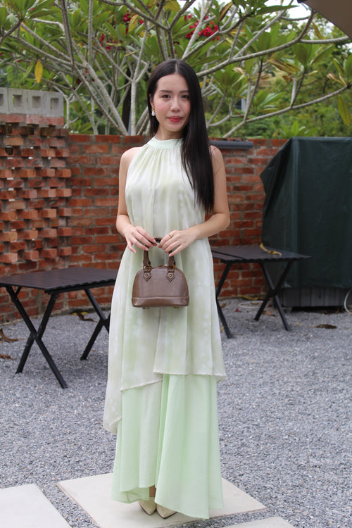 Arielle Halter Ombre Maxi Dress (Green)