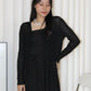 Elena Sheer Crop Cardigan (Black)
