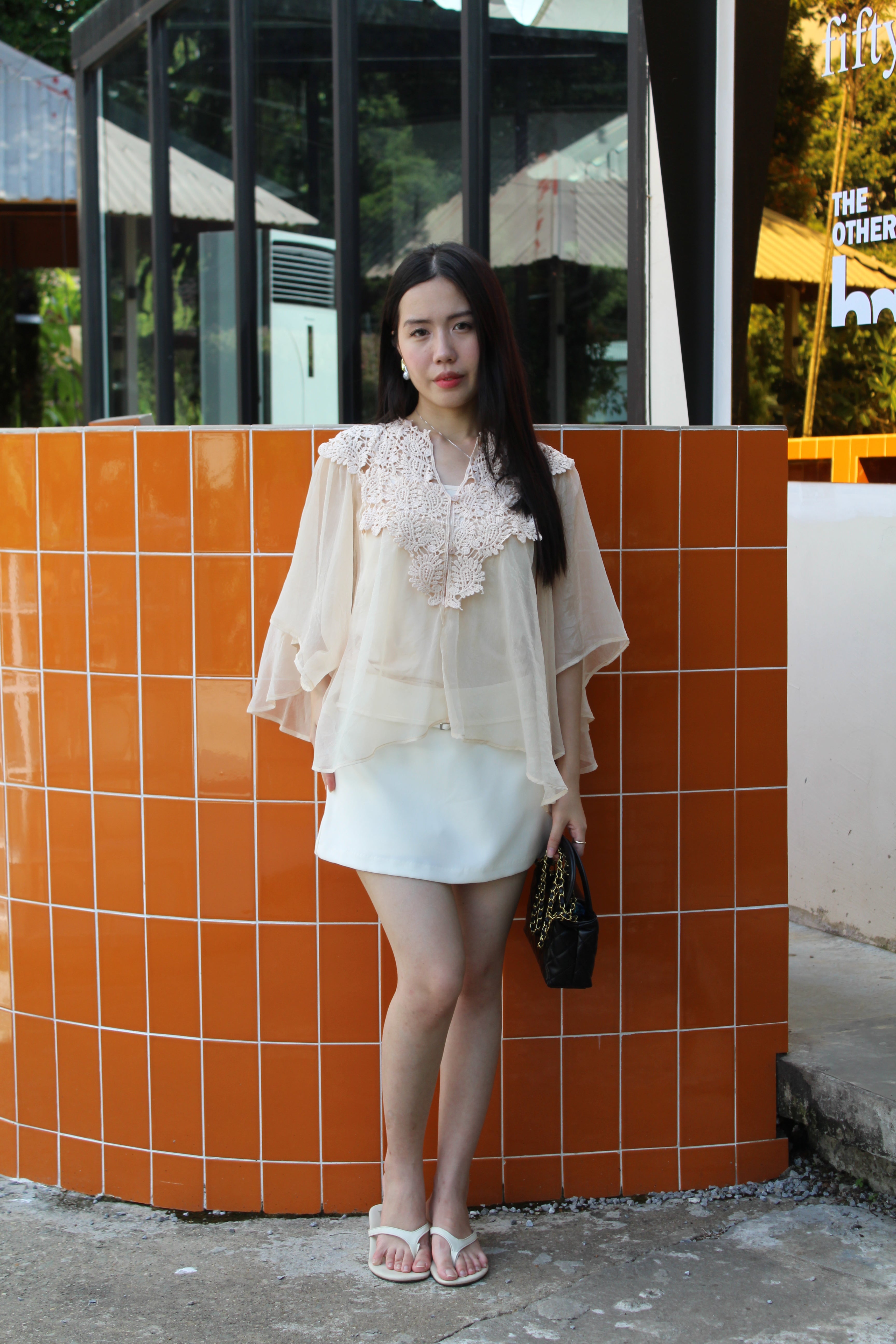 Elira A-Line Mini Skirt (Cream)