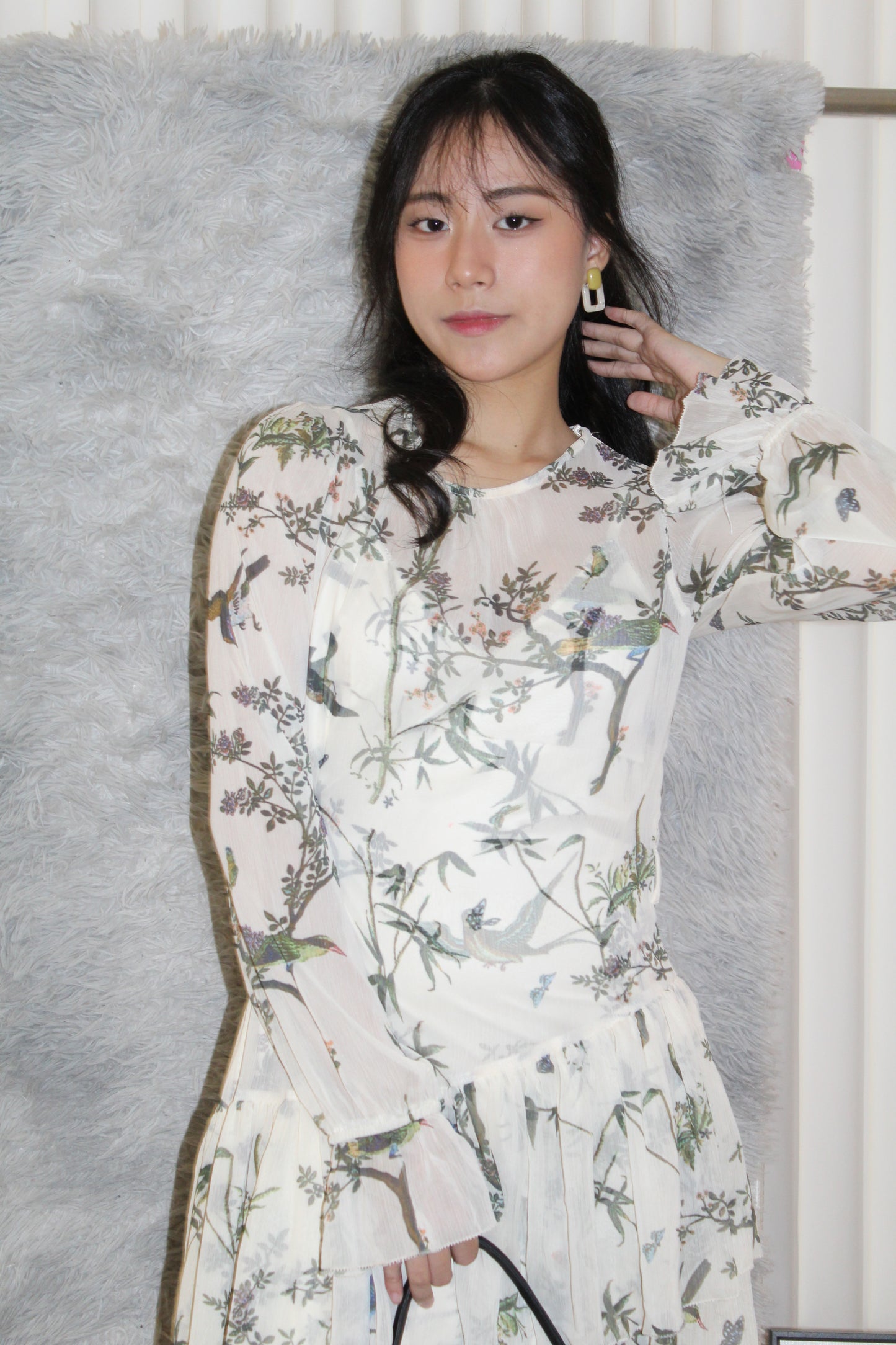 Jasmine Floral Midaxi Dress (Cream)