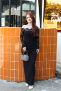 Aileen Off Shoulder Midaxi Dress (Black)