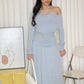 Chiara Lace Long Sleeve Top (Blue)