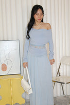 Chiara Lace Long Sleeve Top (Blue)