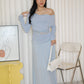 Chiara Ruched Maxi Skirt (Blue)