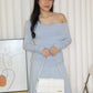 Chiara Lace Long Sleeve Top (Blue)