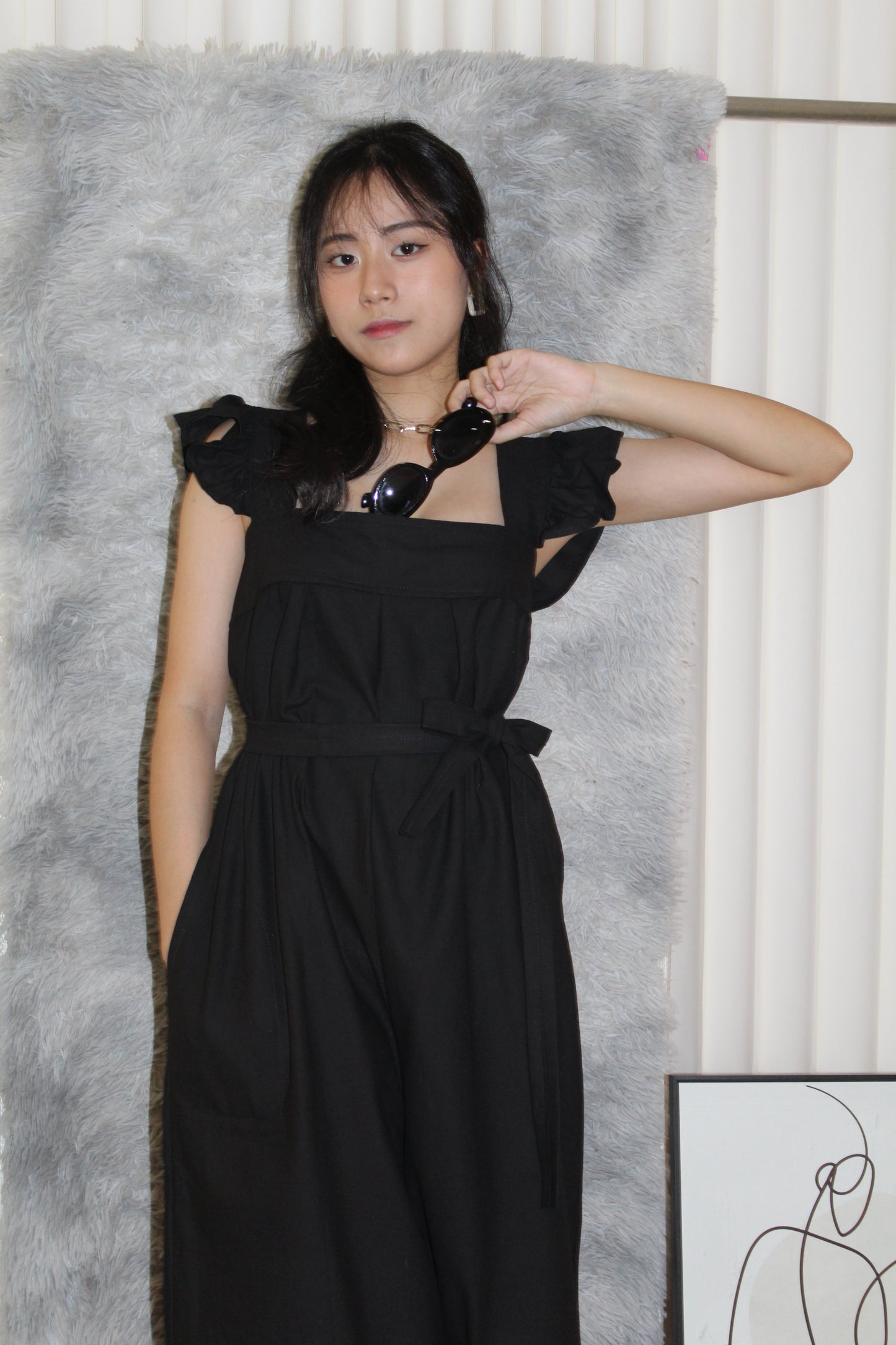 Lauren Square Neck Jumpsuit (Black)