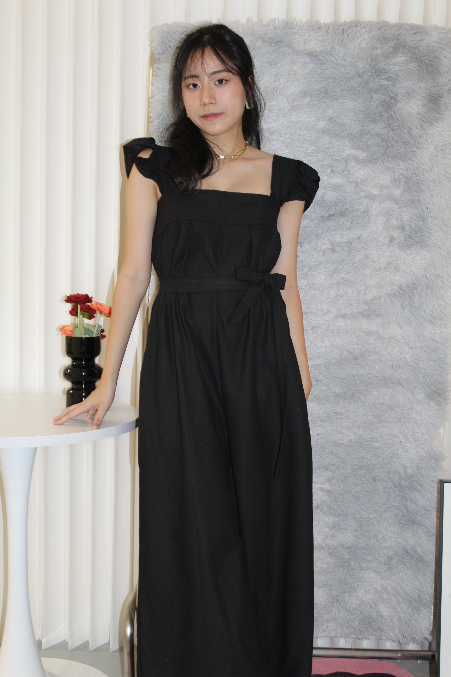 Lauren Square Neck Jumpsuit (Black)