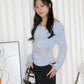 Chiara Lace Long Sleeve Top (Blue)