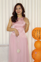 Emilia Cheongsam Flare Maxi Dress (Red)