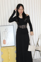 Chiara Lace Long Sleeve Top (Blue)