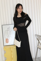 Chiara Lace Long Sleeve Top (Blue)