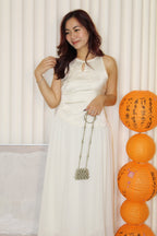 Emilia Cheongsam Flare Maxi Dress (Red)