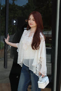 Leena Two Piece Flare Top (Cream)