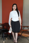 Yuna Chiffon Sash Top (White)