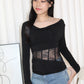 Chiara Lace Long Sleeve Top (Blue)