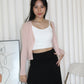 Elena Sheer Crop Cardigan (Black)