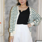 Teresa Stripes Cardigan Top (Brown)