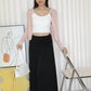 Elena Sheer Crop Cardigan (Black)
