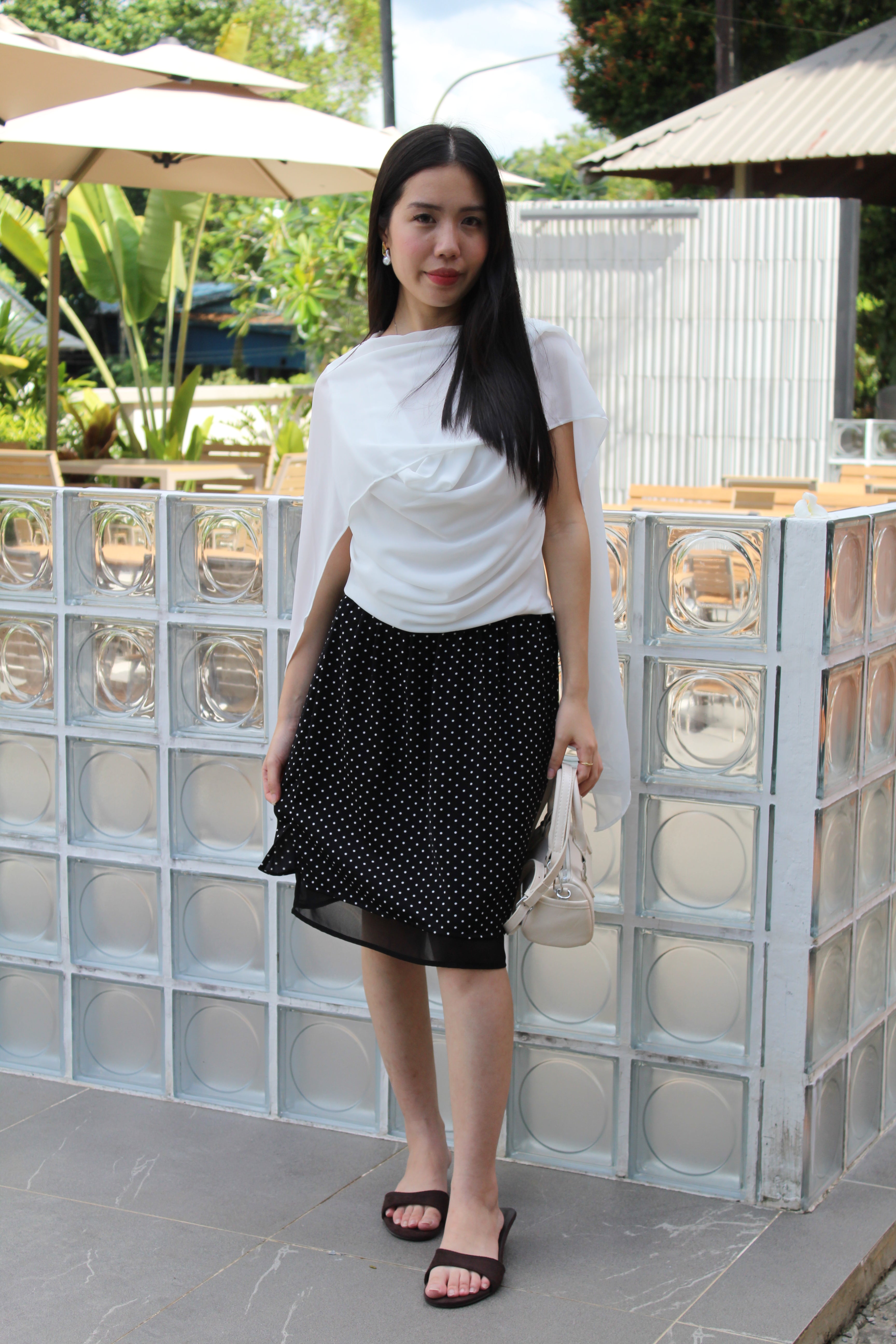 Yuna Chiffon Sash Top (Khaki)