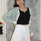 Teresa Stripes Cardigan Top (Brown)