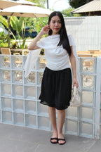 Yuna Chiffon Sash Top (White)