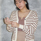 Teresa Stripes Cardigan Top (Brown)