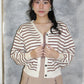 Teresa Stripes Cardigan Top (Brown)