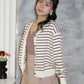 Teresa Stripes Cardigan Top (Brown)