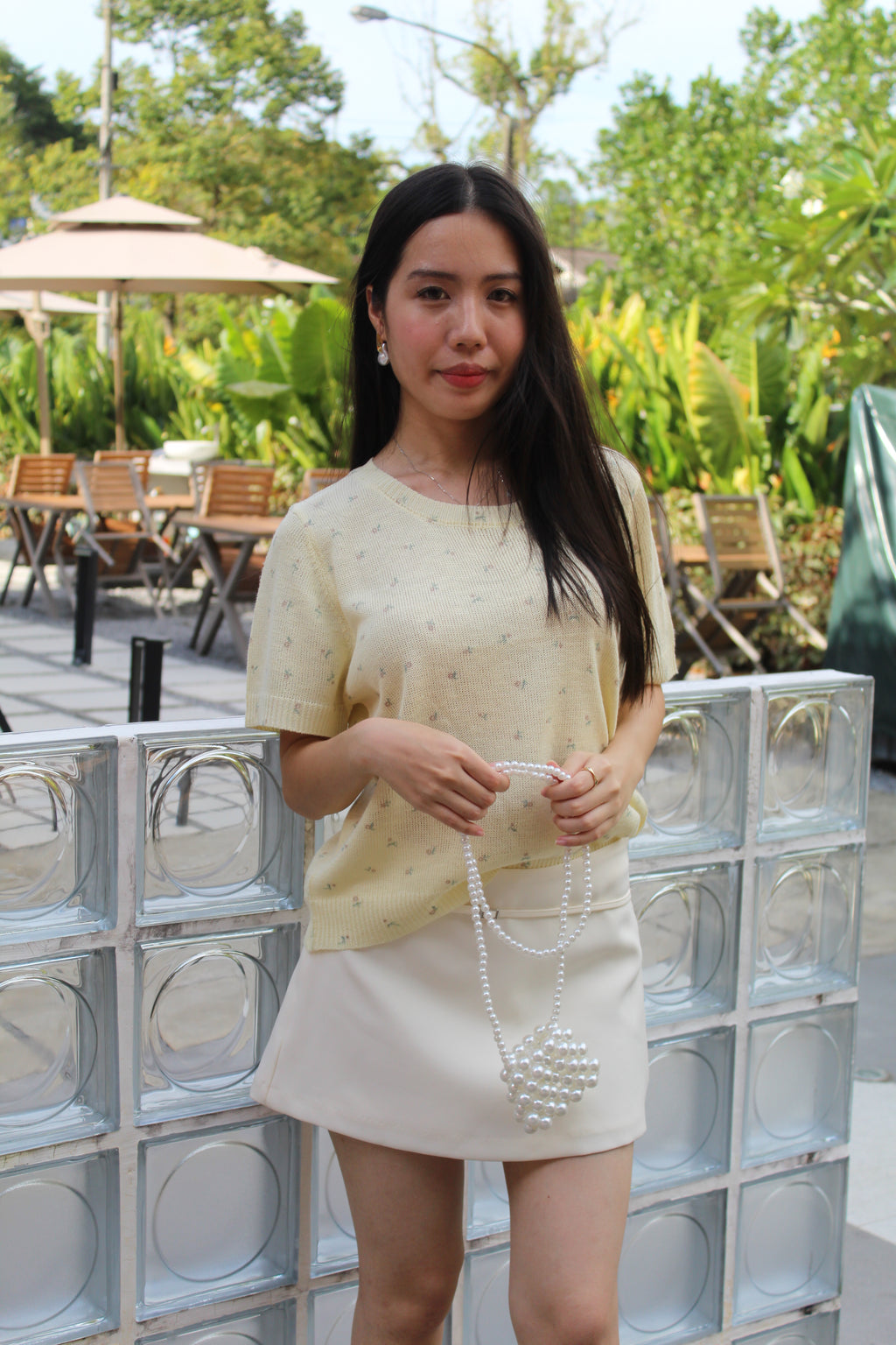 Janelle Floral Knit Top (Yellow)