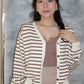 Teresa Stripes Cardigan Top (Brown)