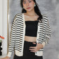 Teresa Stripes Cardigan Top (Brown)