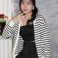 Teresa Stripes Cardigan Top (Brown)