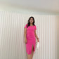 Maiya Bodycon Ruched Dress (Pink)