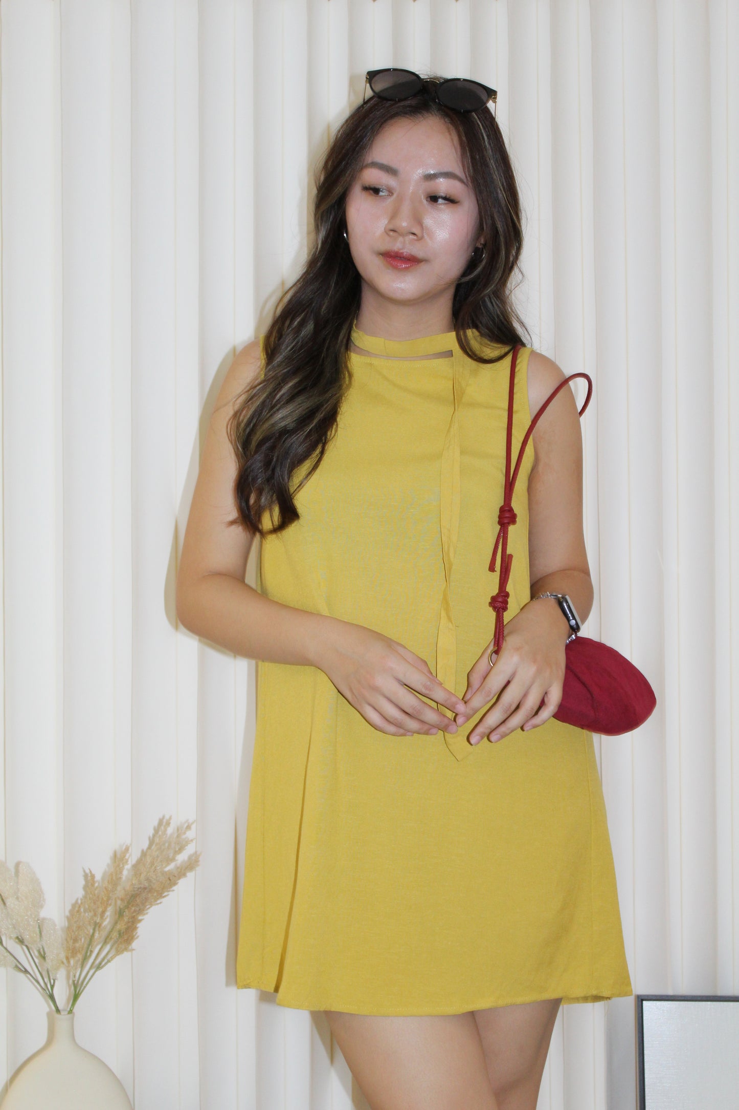 Hillary A-line Mini Dress (Yellow)