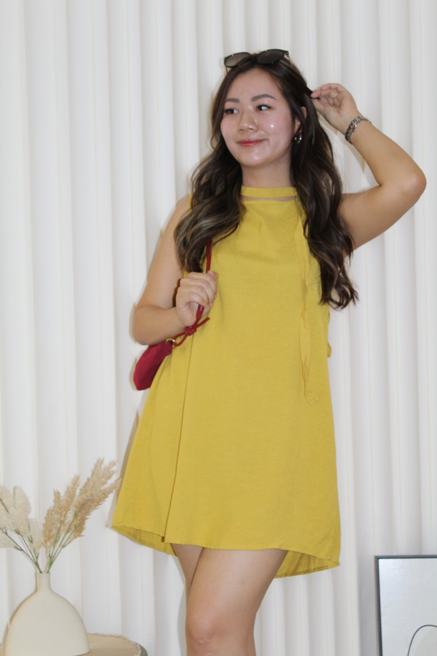 Hillary A-line Mini Dress (Yellow)