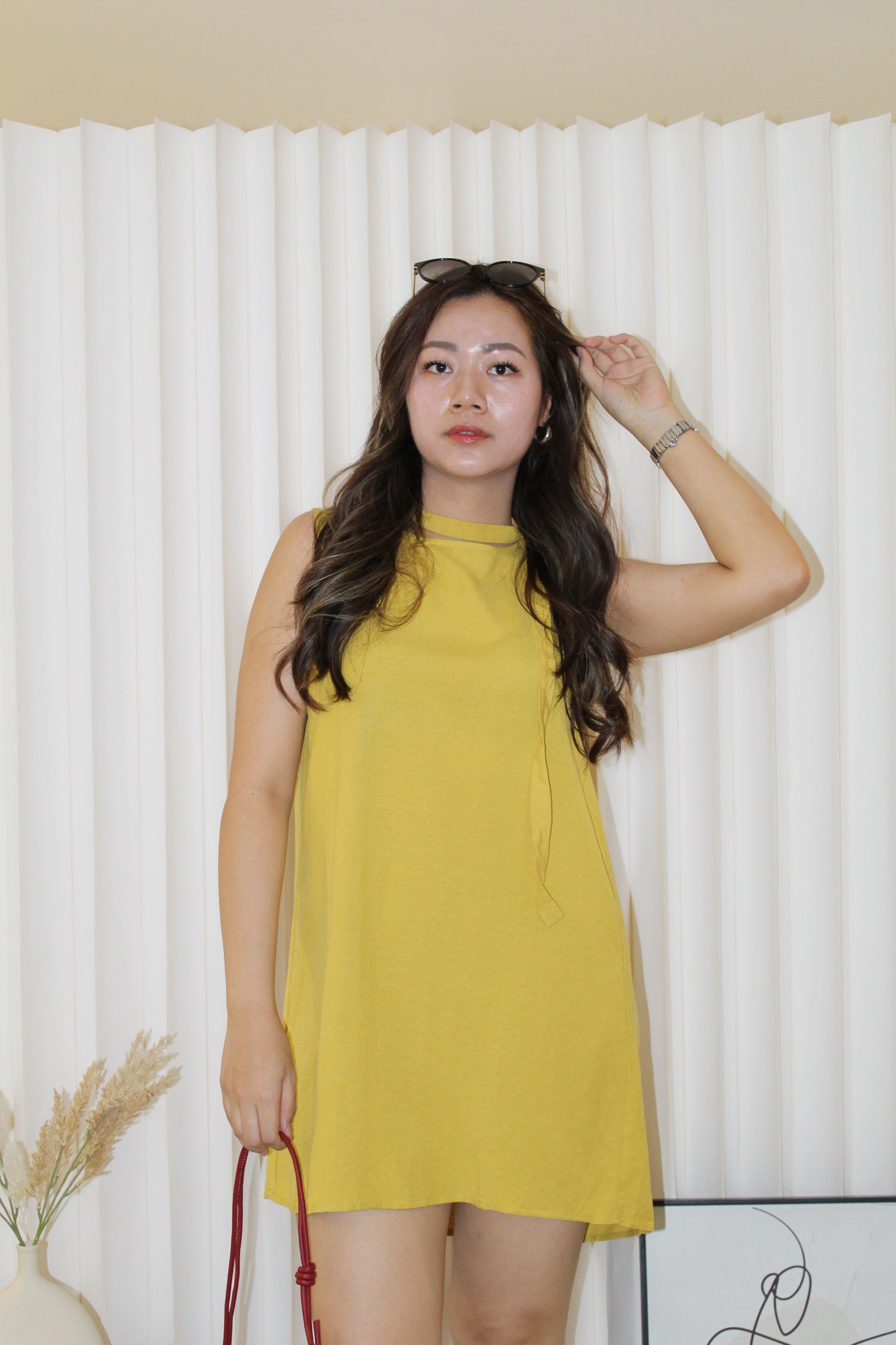 Hillary A-line Mini Dress (Yellow)