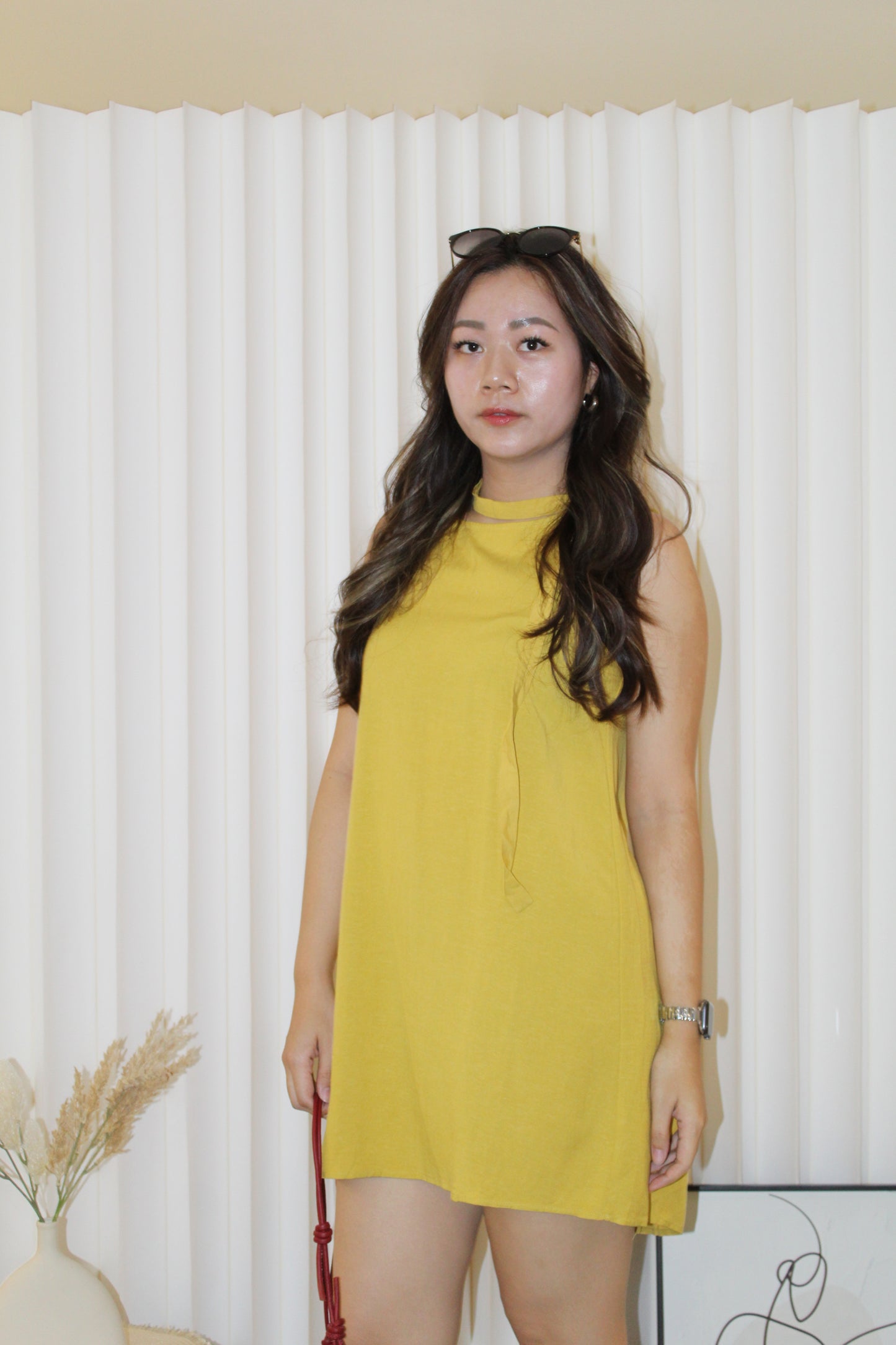 Hillary A-line Mini Dress (Yellow)