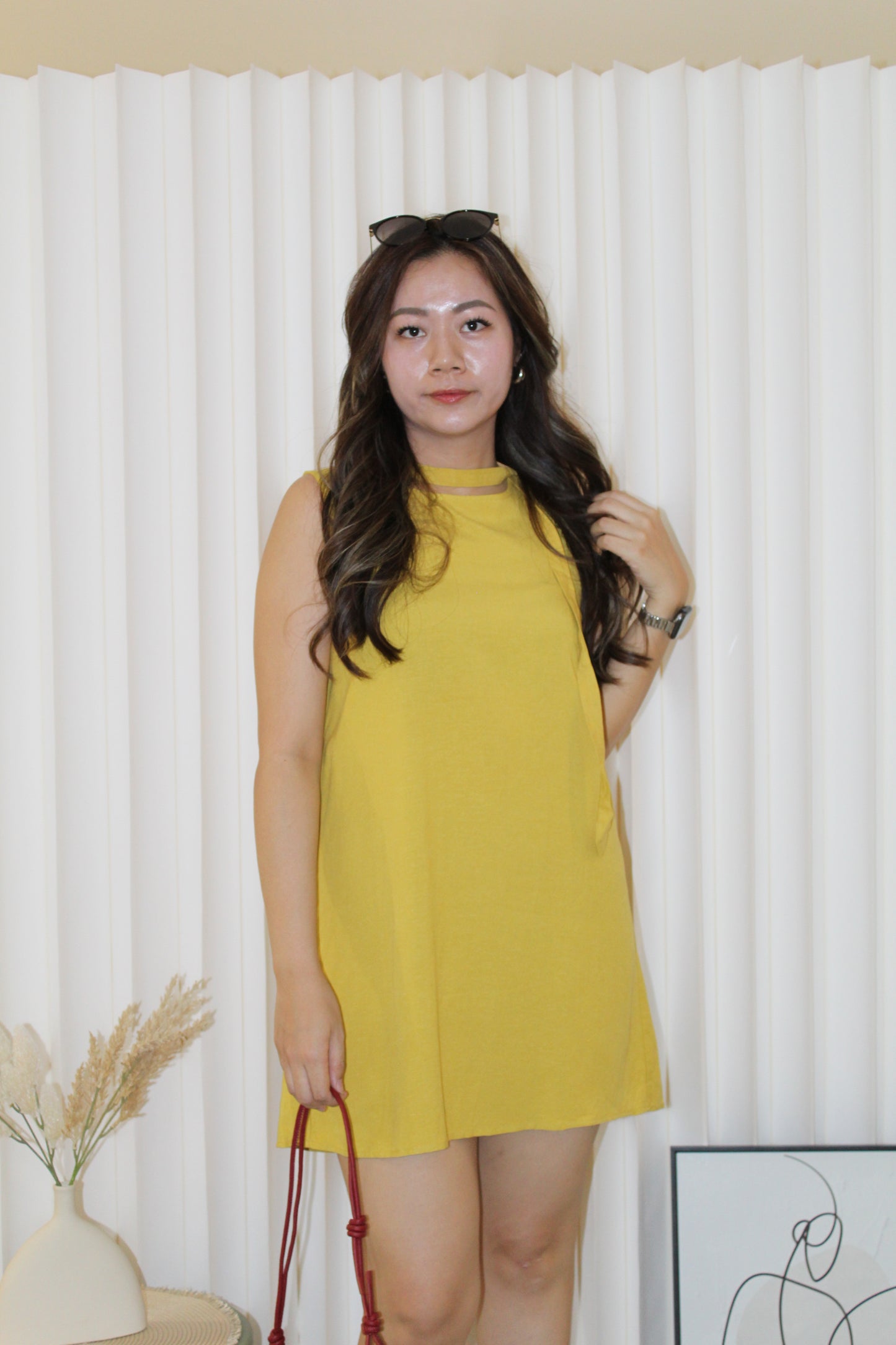 Hillary A-line Mini Dress (Yellow)