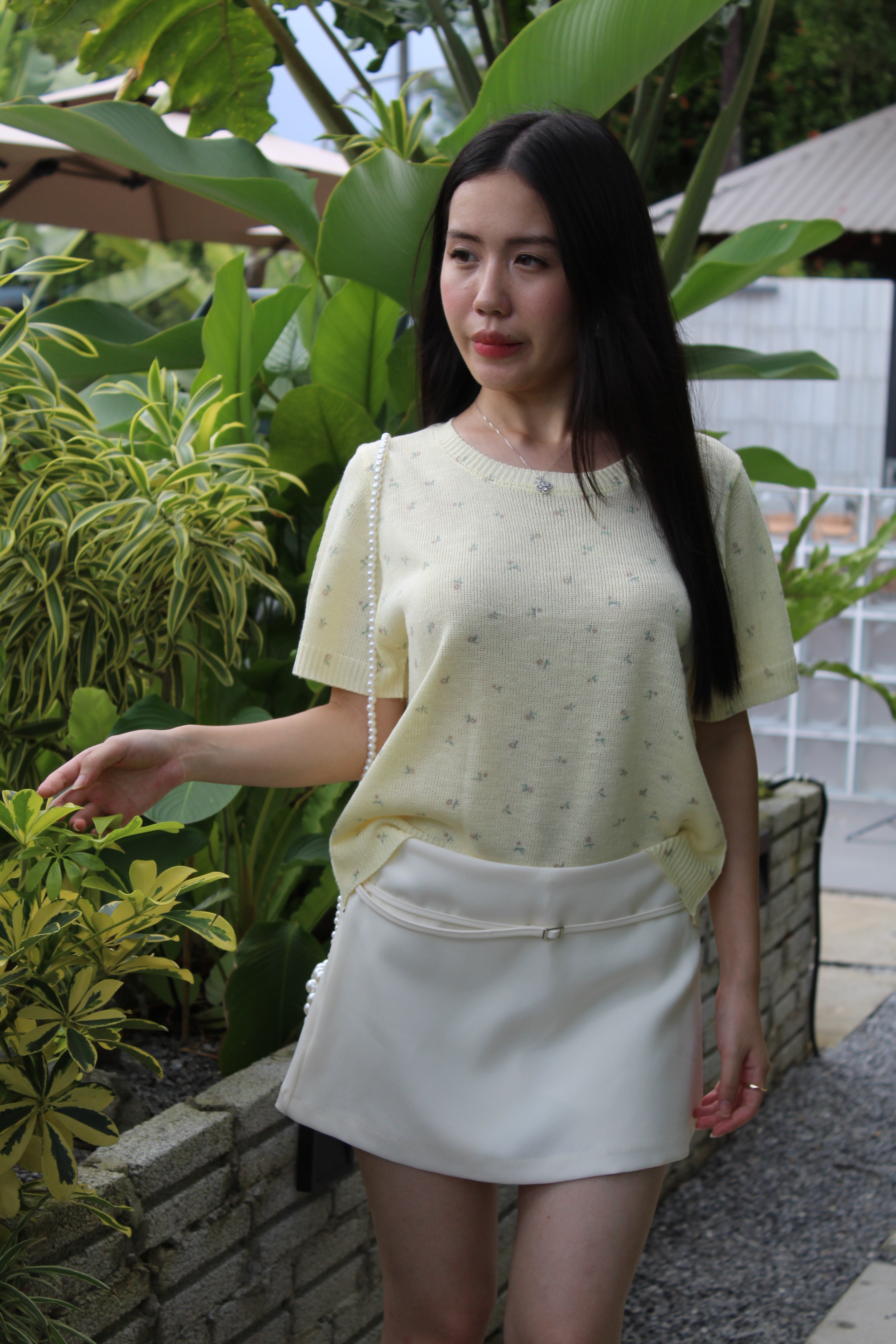 Janelle Floral Knit Top (Yellow)