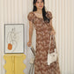 Mabel Printed Midaxi Dress (Brown)