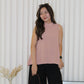 Lisha High Neck Flare Top (Pink)