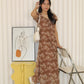 Mabel Printed Midaxi Dress (Brown)