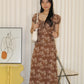 Mabel Printed Midaxi Dress (Brown)