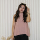 Lisha High Neck Flare Top (Pink)