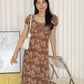 Mabel Printed Midaxi Dress (Brown)