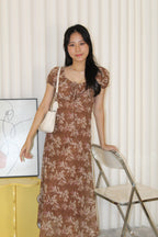 Mabel Printed Midaxi Dress (Brown)