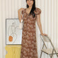 Mabel Printed Midaxi Dress (Brown)